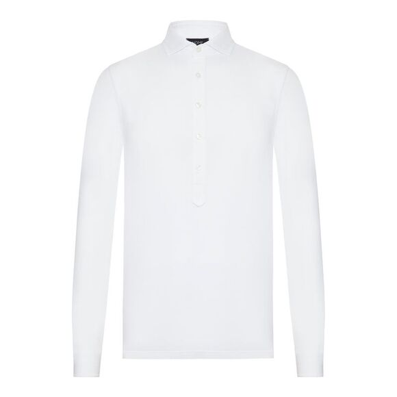 Nome G Men Long-Sleeved Polo Shirt In Lightweight Cotton